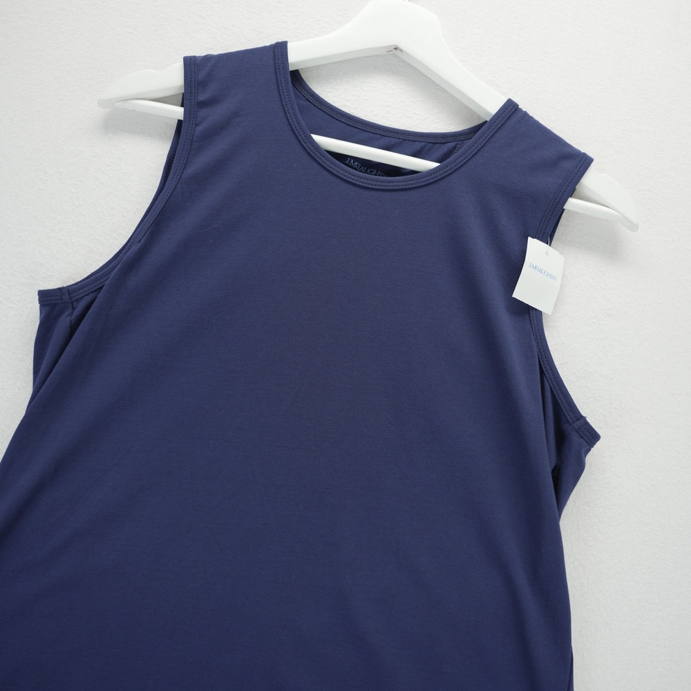 J.McLaughlin Saina Knit Top Navy Blue Split Back Sleeveless Tank Medium NWT